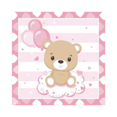 SERVILLETA OSITO ROSADO X16