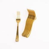 TENEDORES DE PLÁSTICO METALIZADOS X10