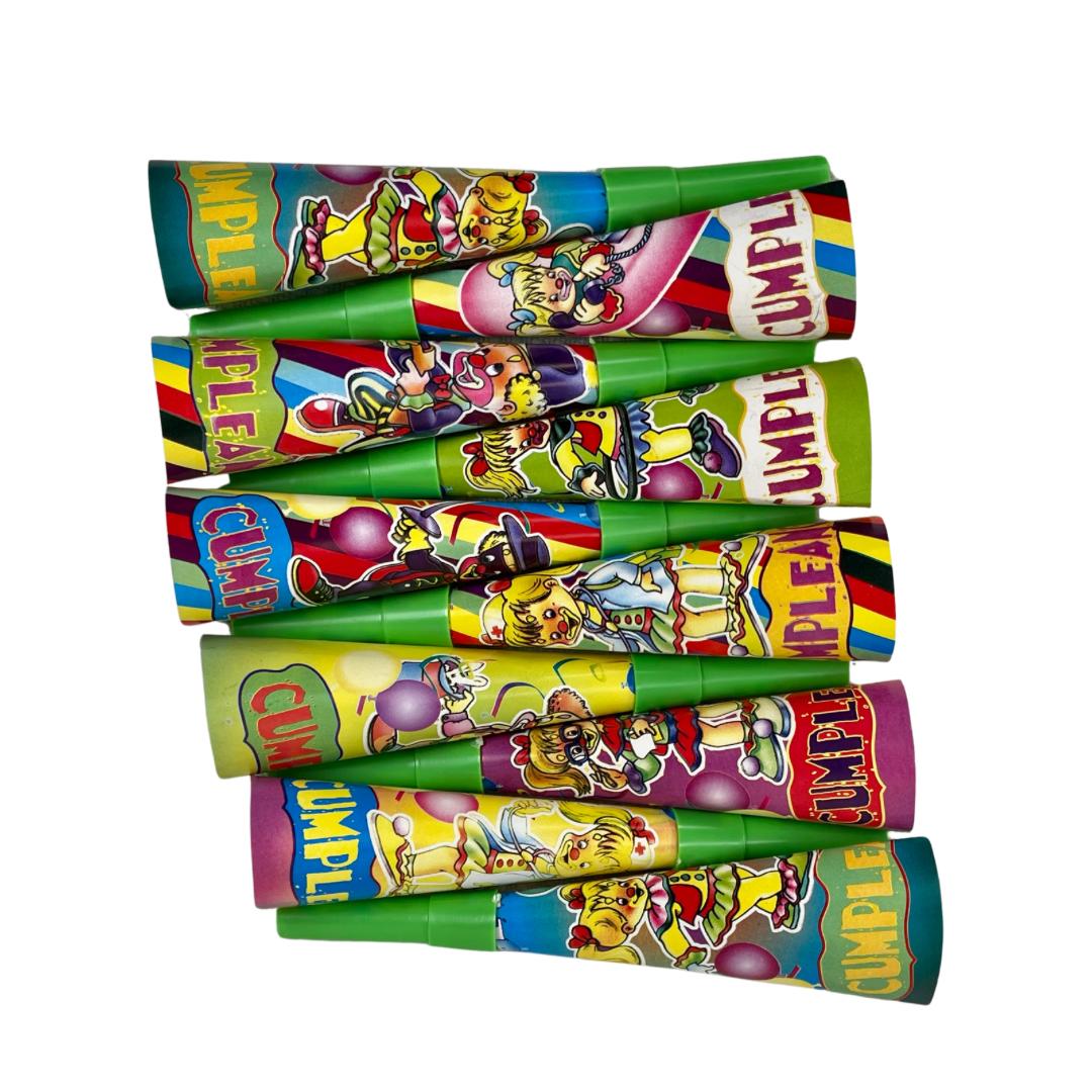 CORNETAS COLORES RETRO X10