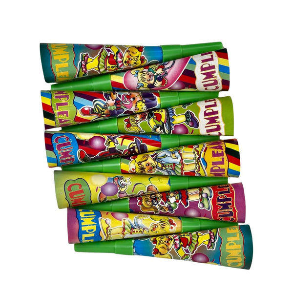 CORNETAS COLORES RETRO X10