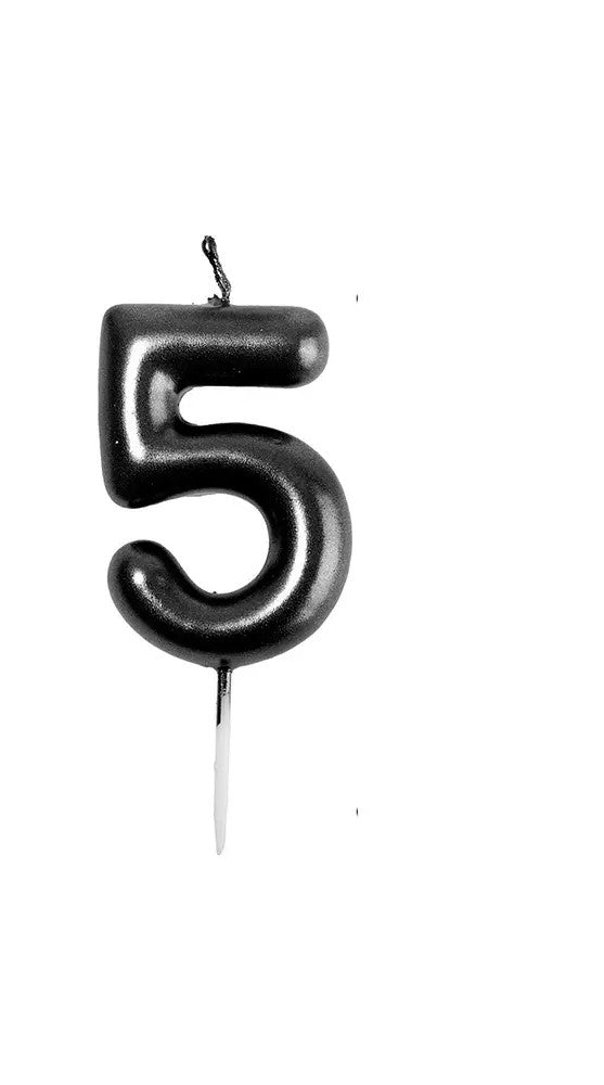 VELA NUMERO 5 NEGRA