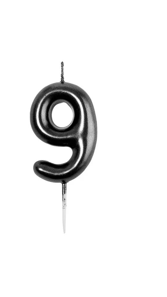 VELA NUMERO 9 NEGRA