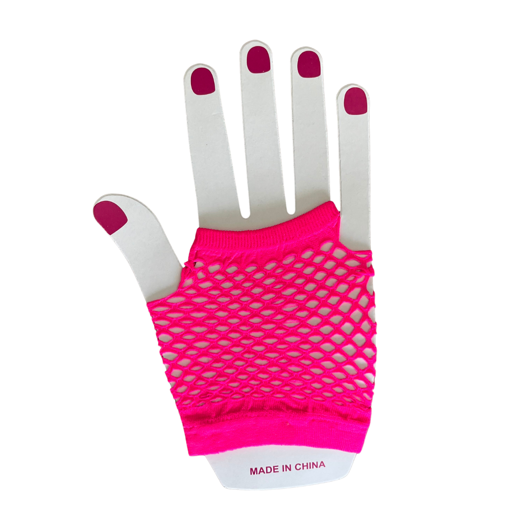 Guante malla corto fucsia