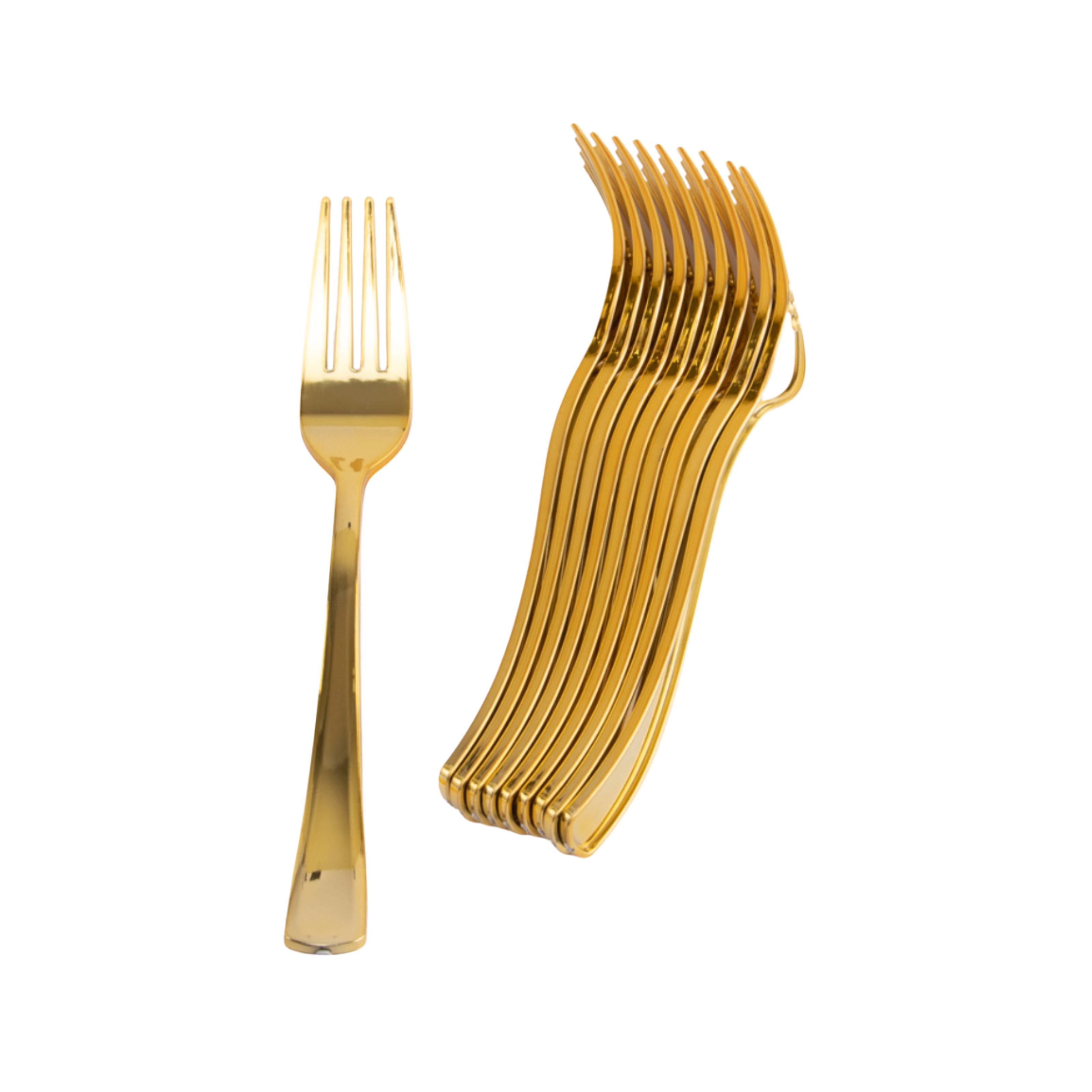 Tenedores Metalizados Dorados x 10un