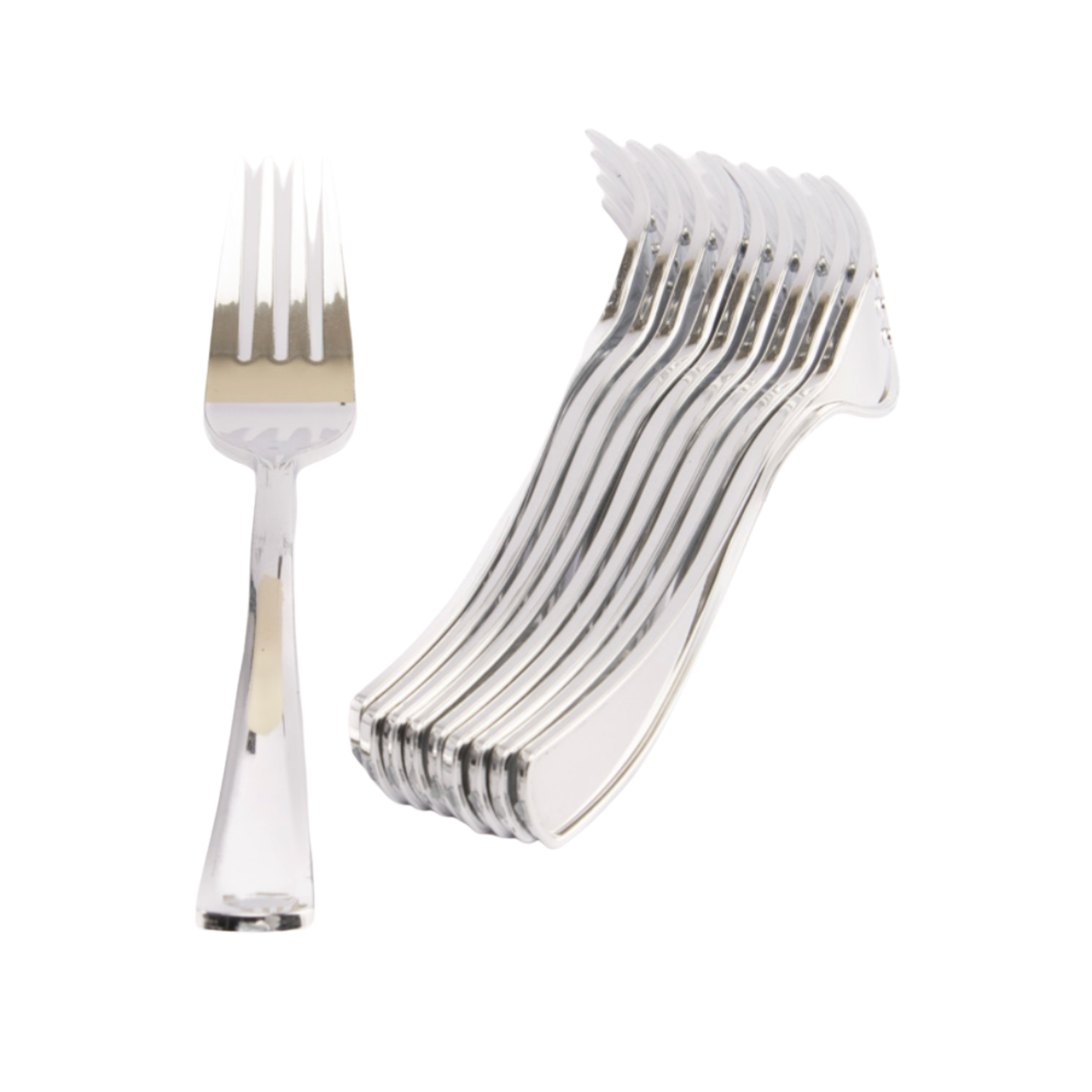 Tenedores Metalizados Plateados x 10un