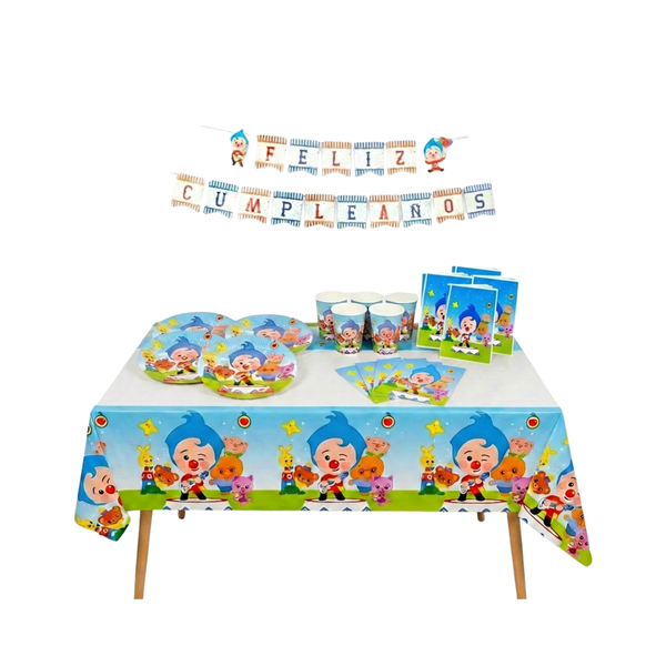decoracion plim plim platos vasos mantel cumpleaños niños
