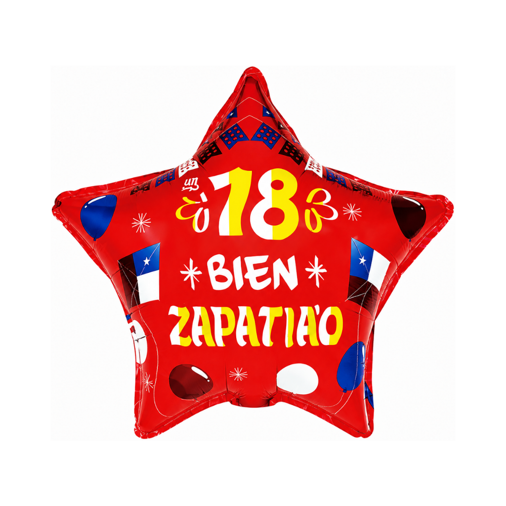 Globo Mylar “Un 18 Bien Zapatia’o”