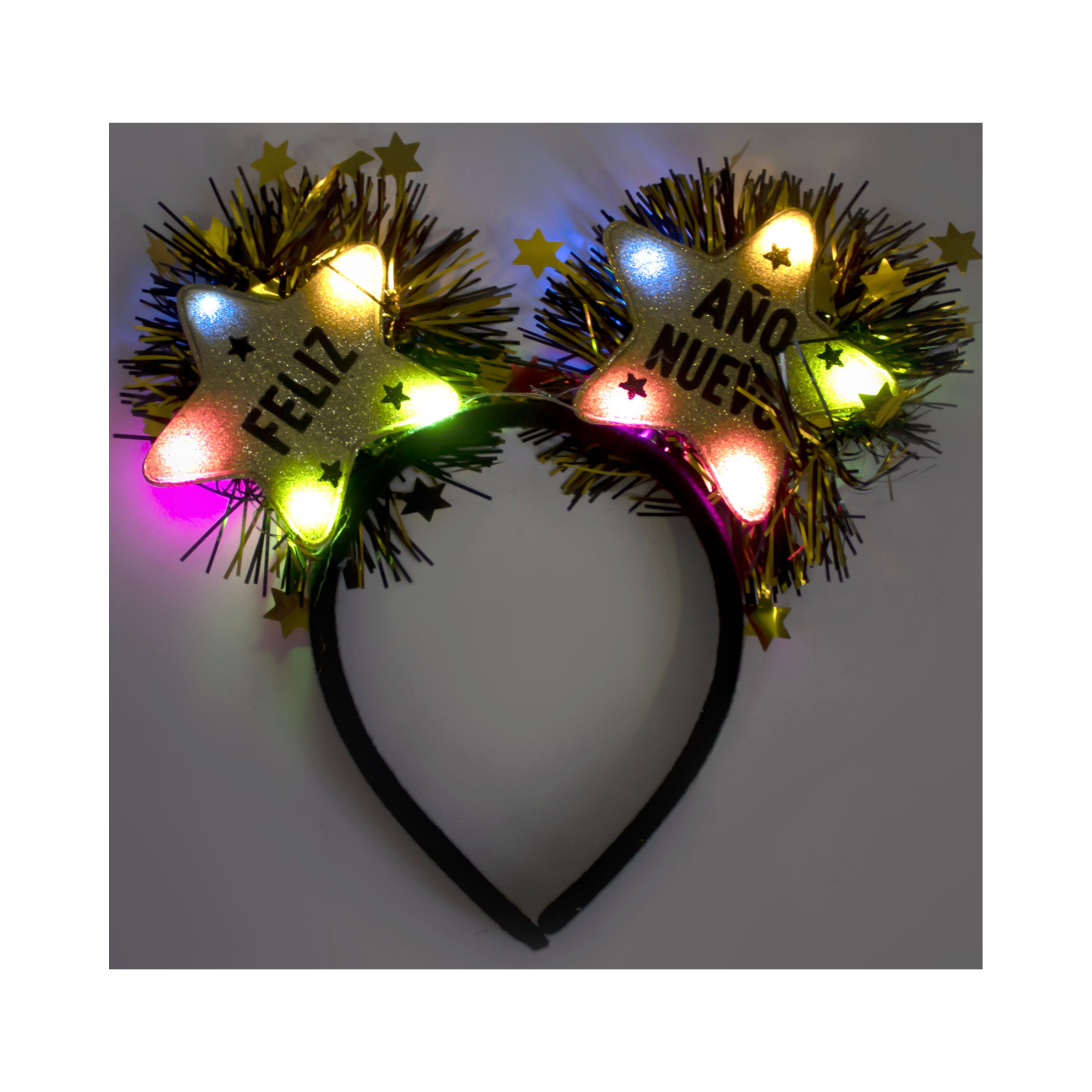 Cintillo Feliz Año Nuevo Estrellas Led