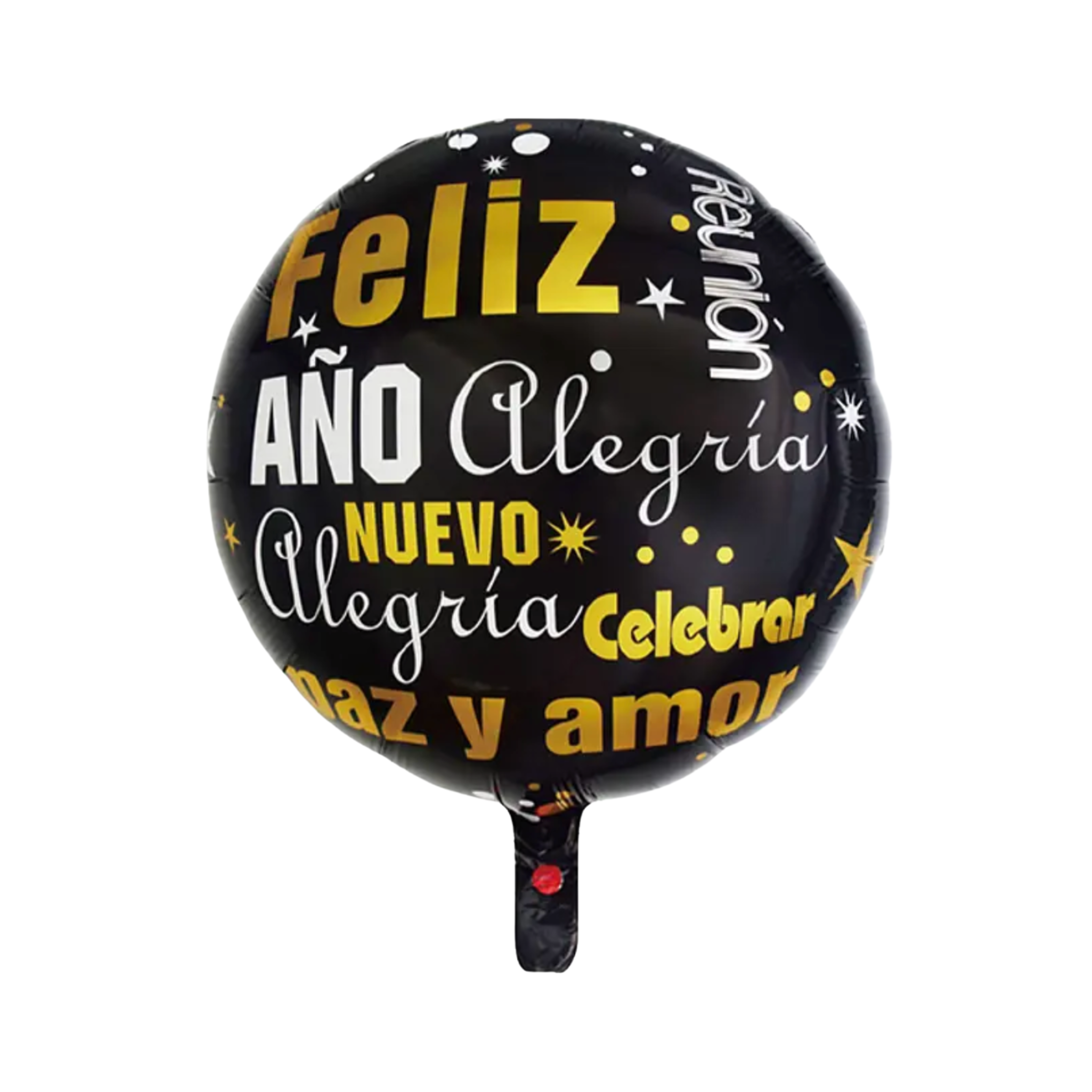 Globo Metálico con frases Feliz Año Nuevo