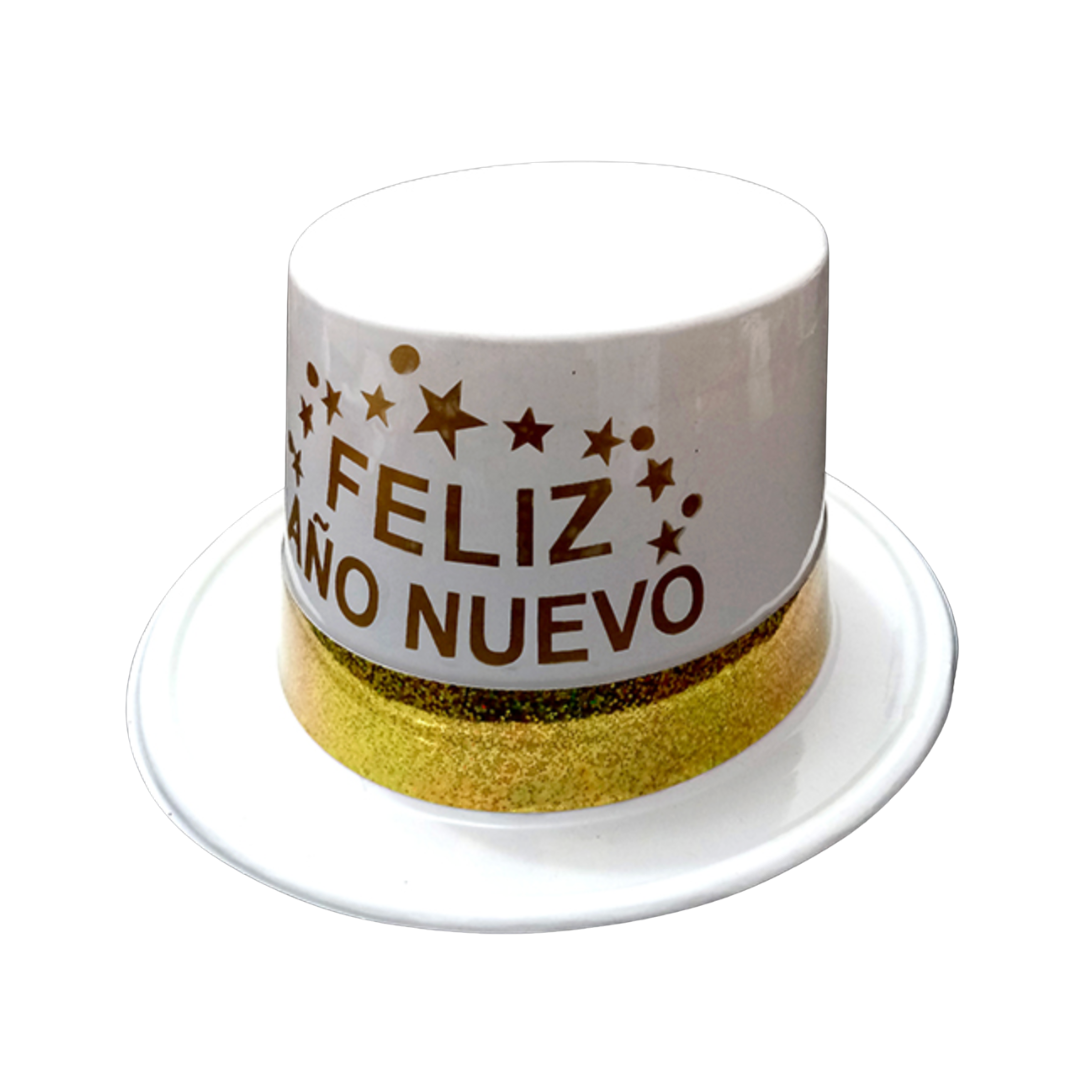 Sombrero de Copa Blanco Feliz Año Nuevo