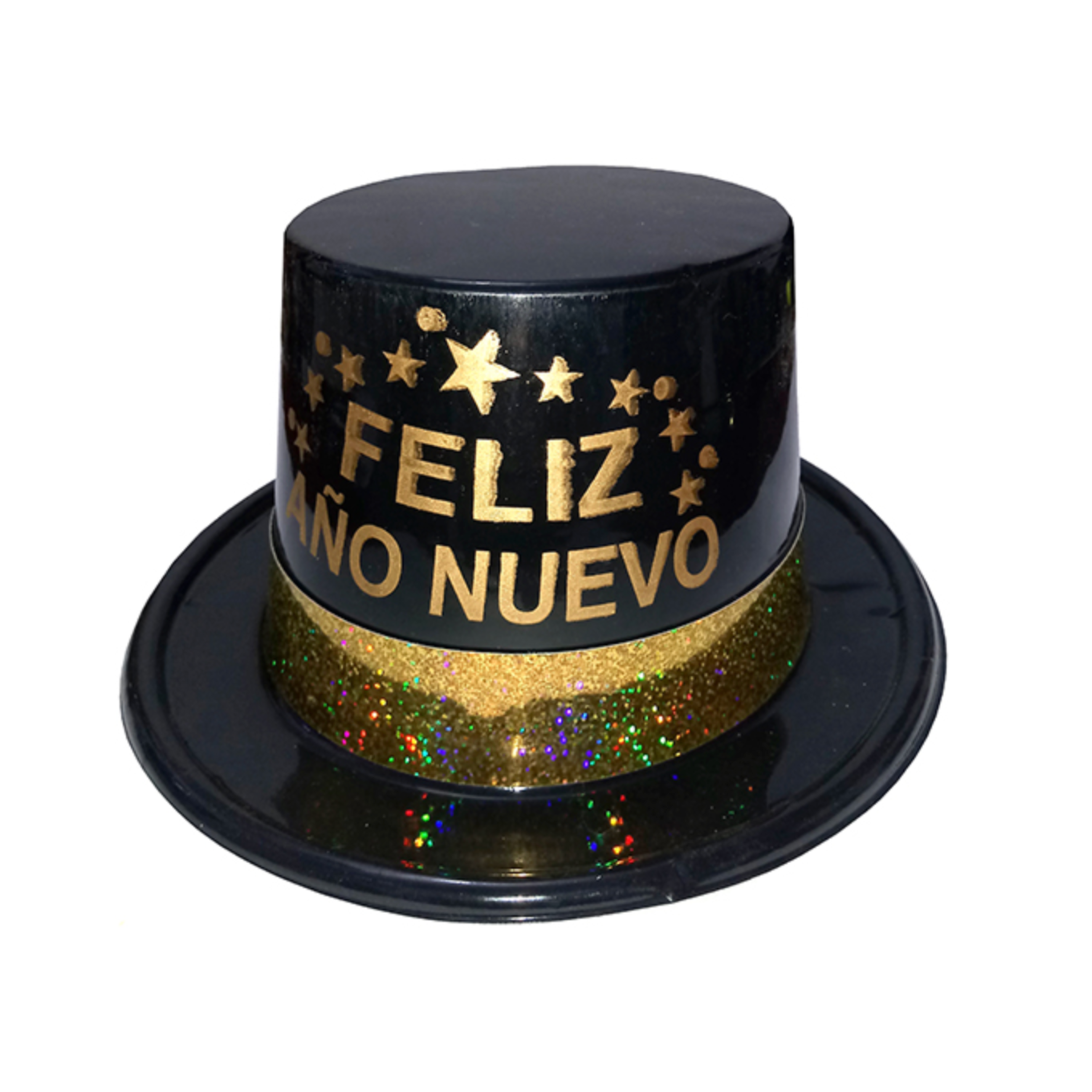 Sombrero de Copa Negro Feliz Año Nuevo