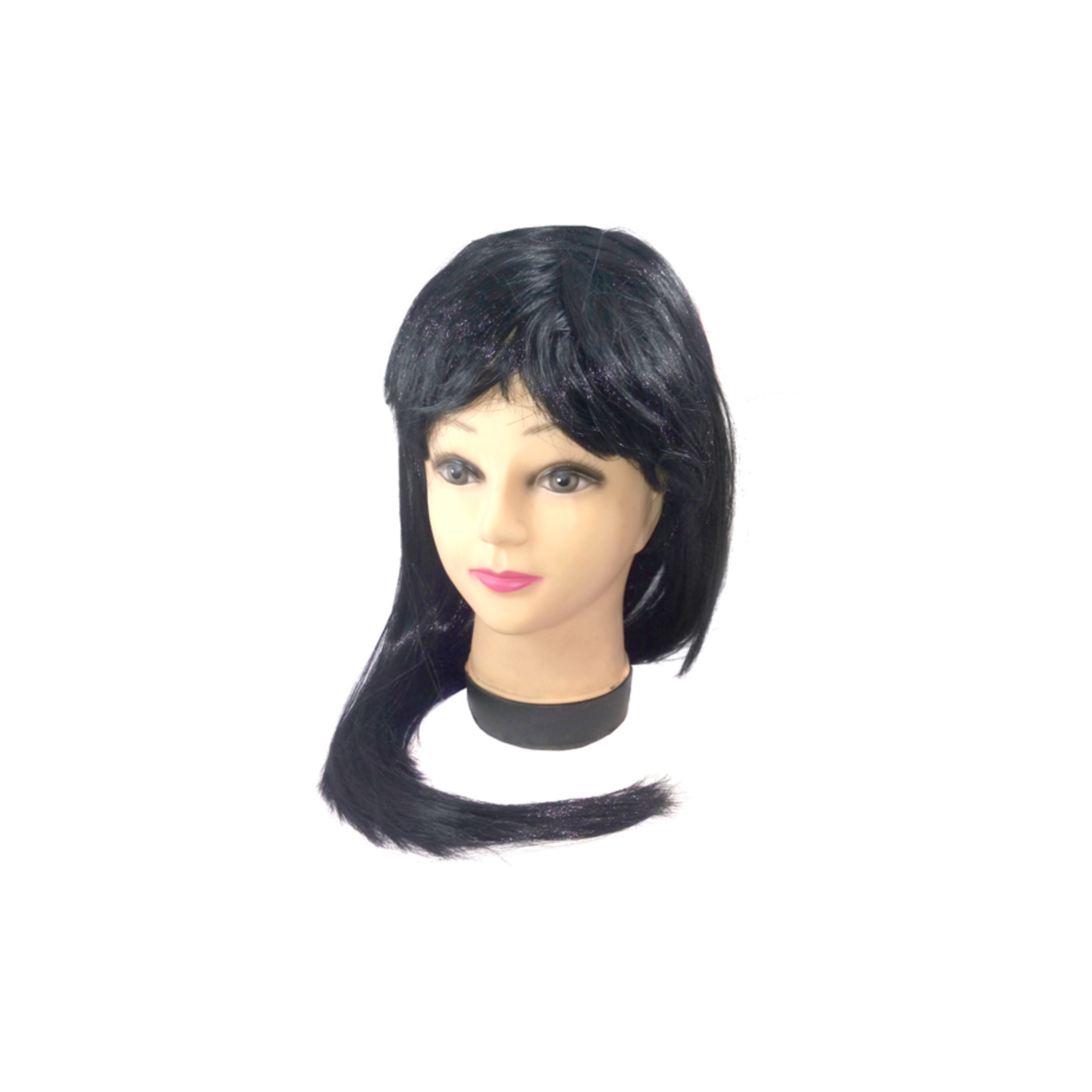 Peluca Larga Negra
