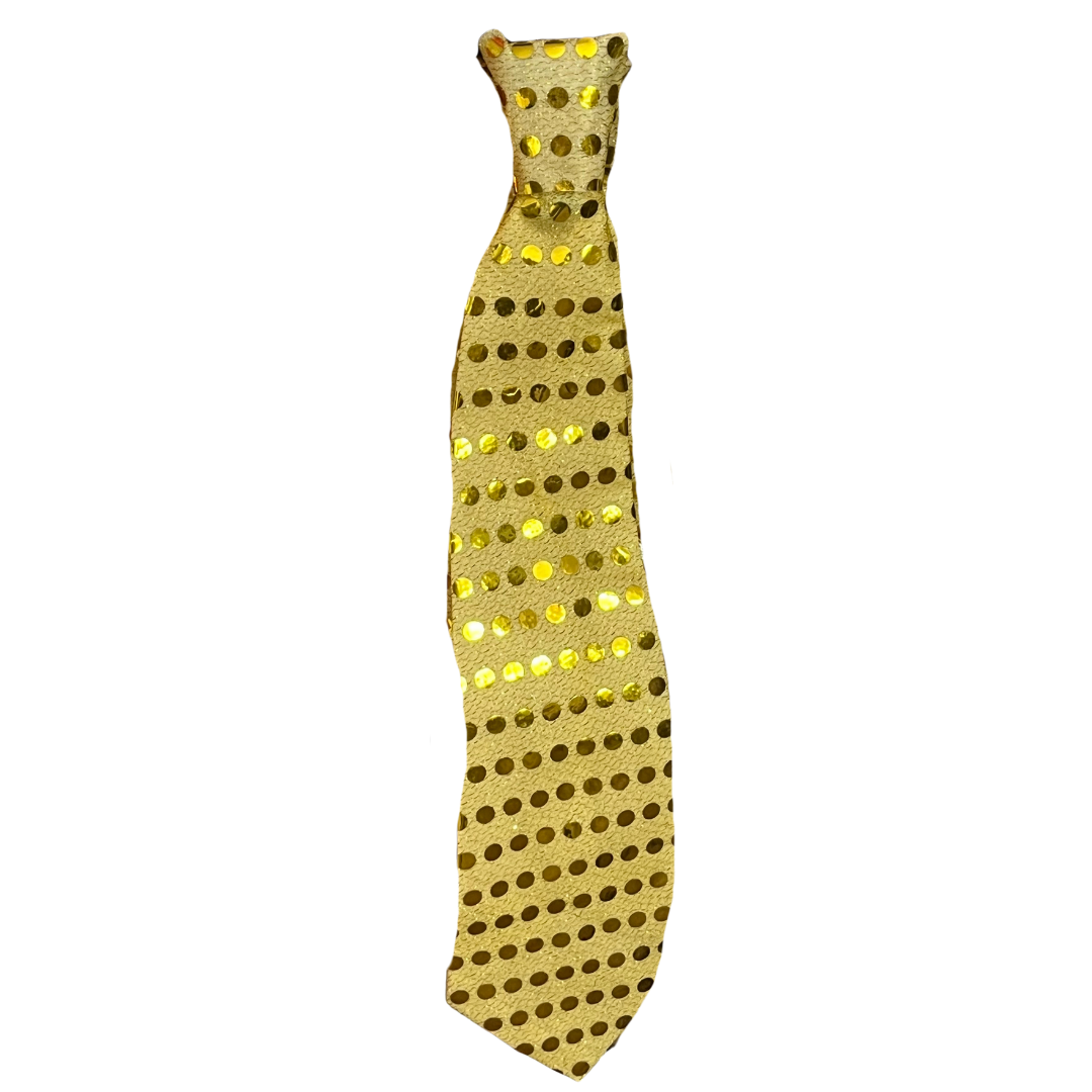 Corbata led dorada