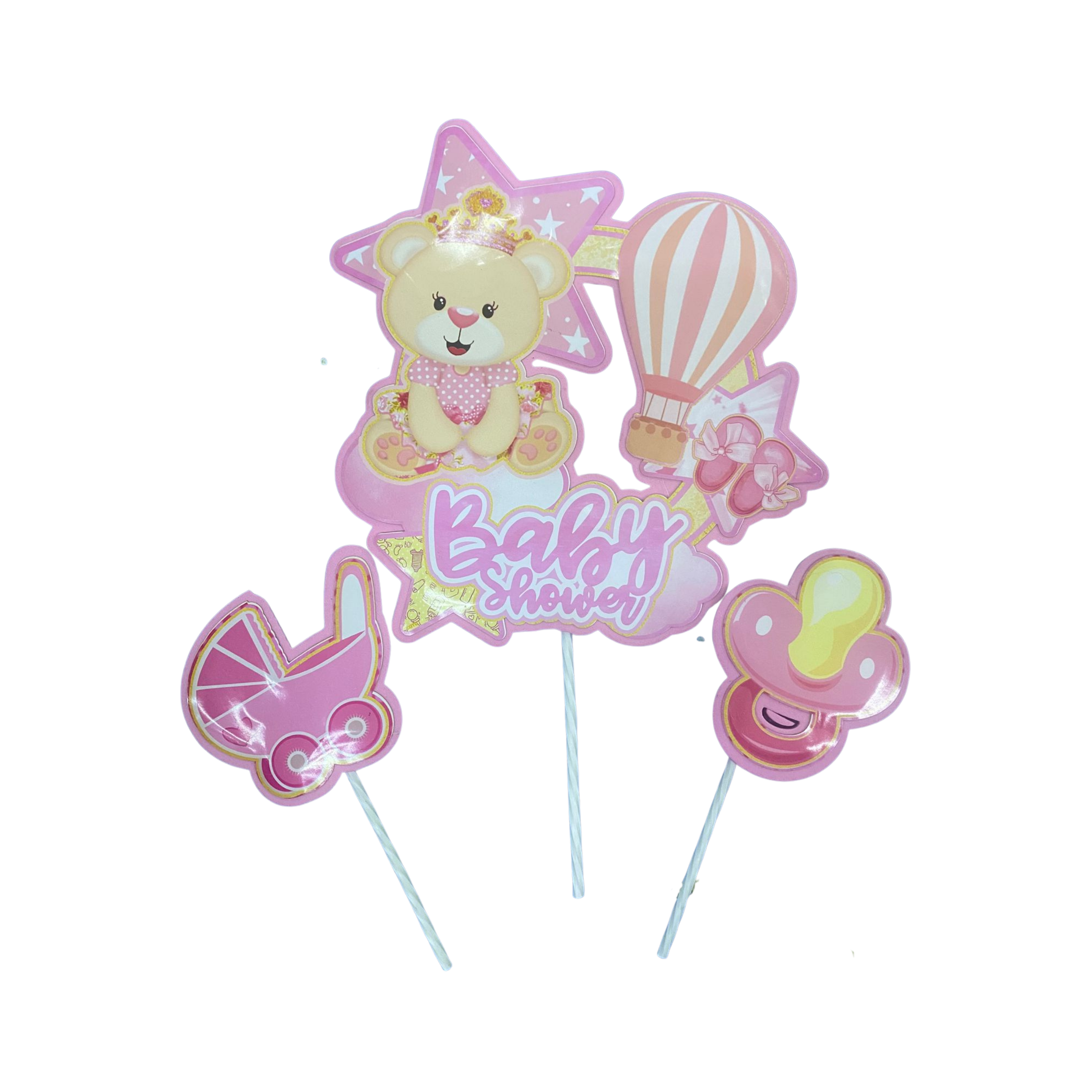 TOPPER OSITO BABY SHOWER X3