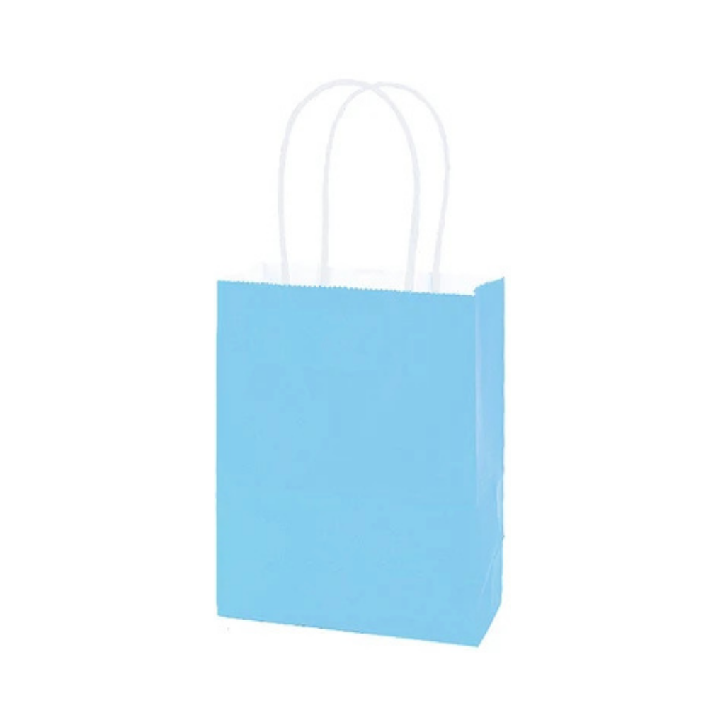 BOLSA DE PAPEL CELESTE 6 UNIDADES