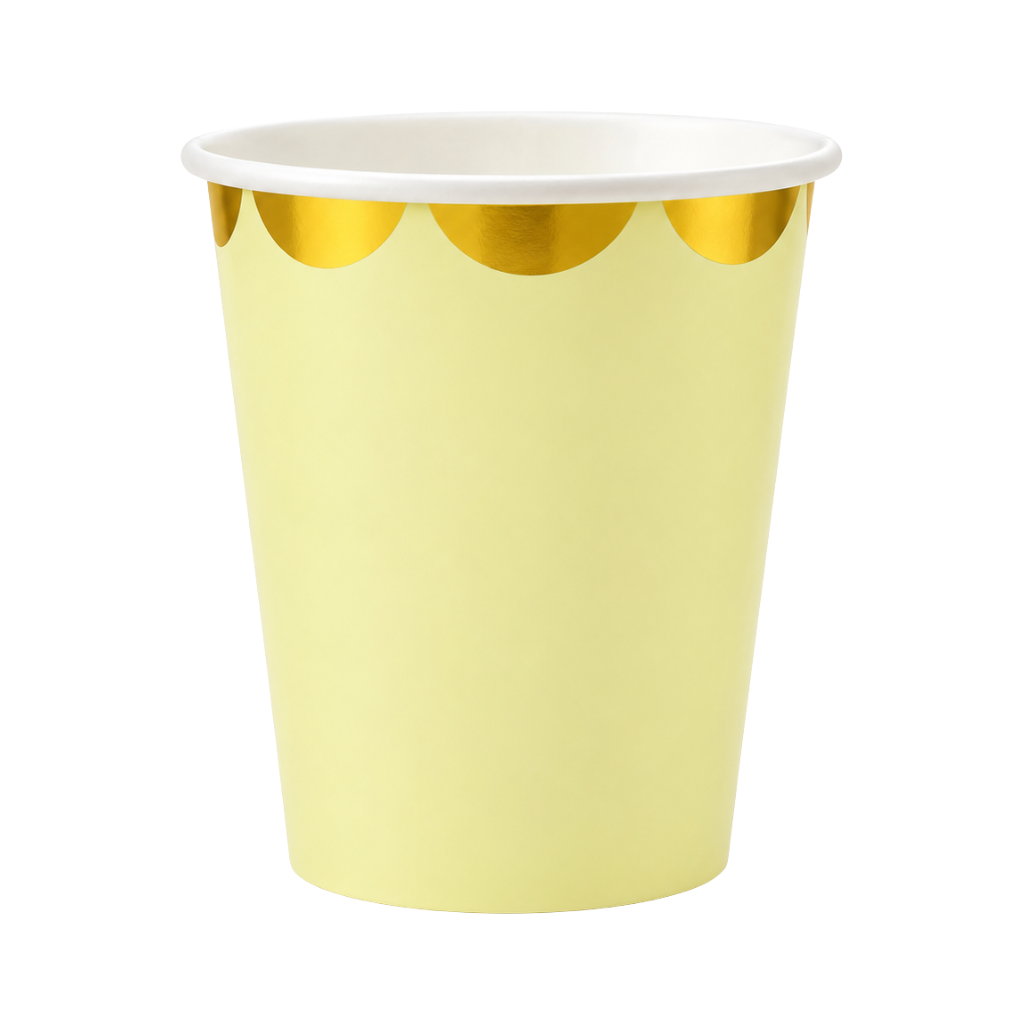 Vaso Cartón Pastel Dorado 200 Ml x6 Unidades