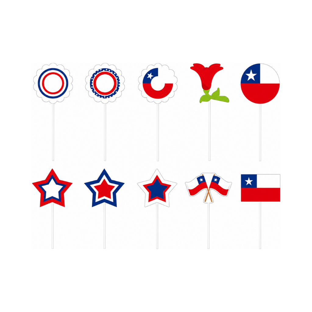 Topper Fiestas Patrias x10 Unidades