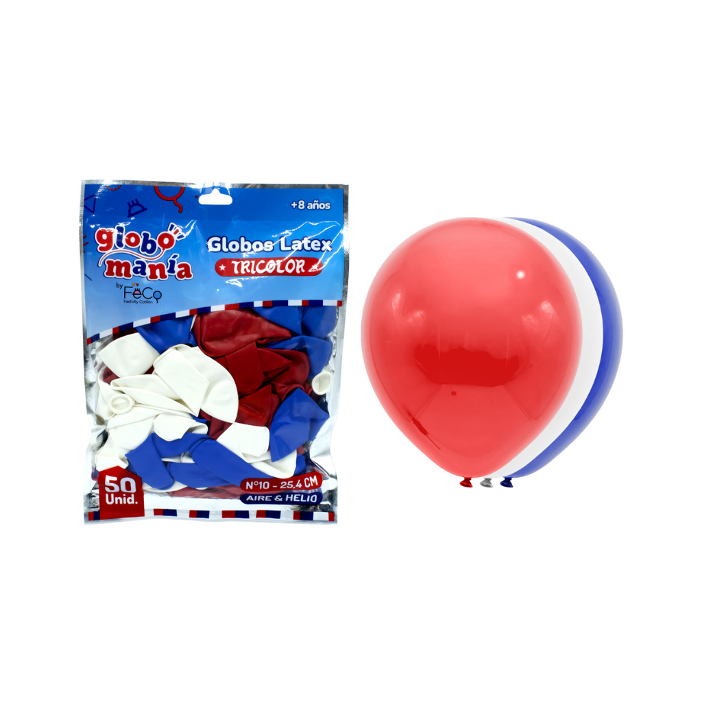 GLOBO 10" TRICOLOR X 50 UNI