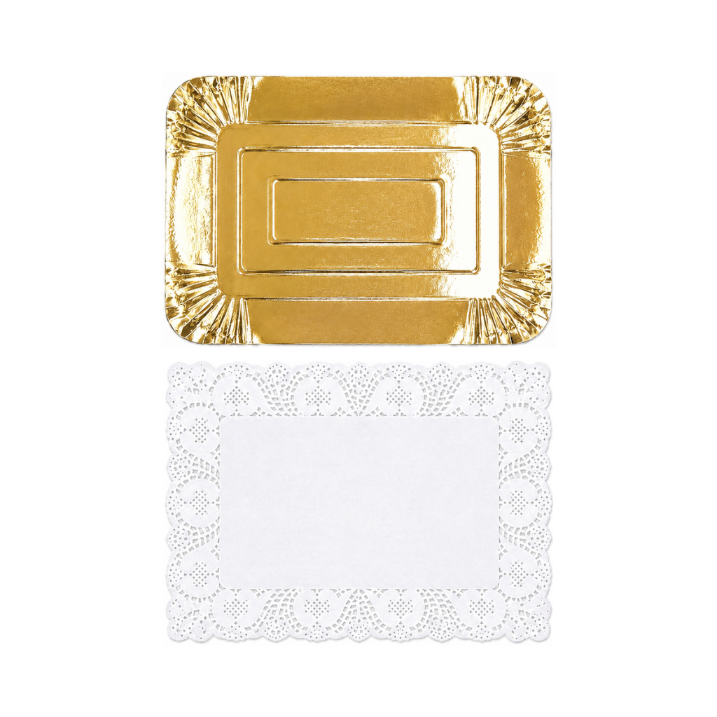 Bandeja Rectangular con Blonda 29x39 cm