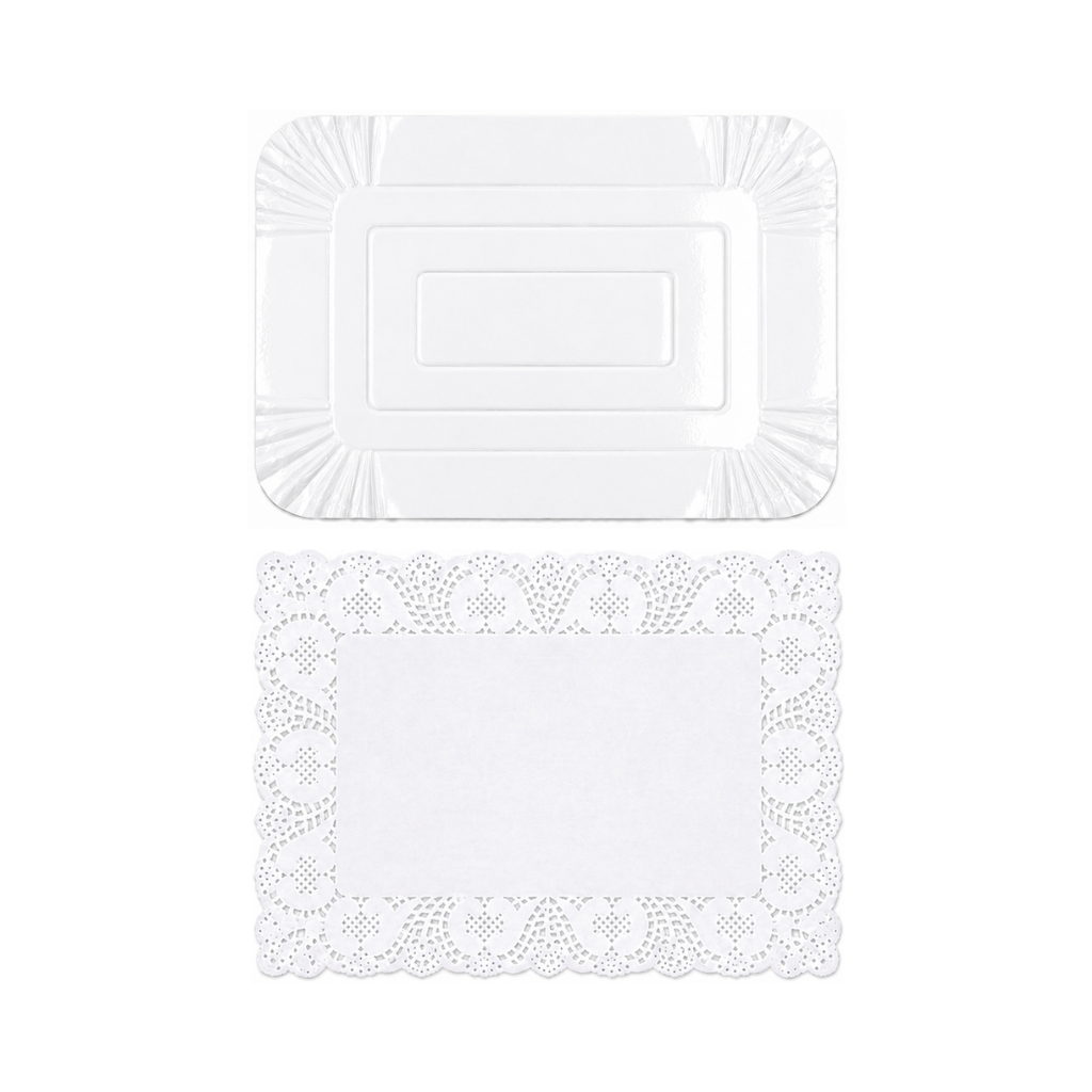 Bandeja Rectangular con Blonda 29x39 cm