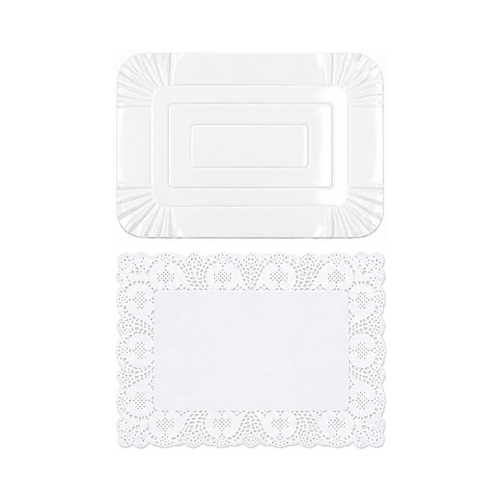 Bandeja Rectangular con Blonda 29x39 cm