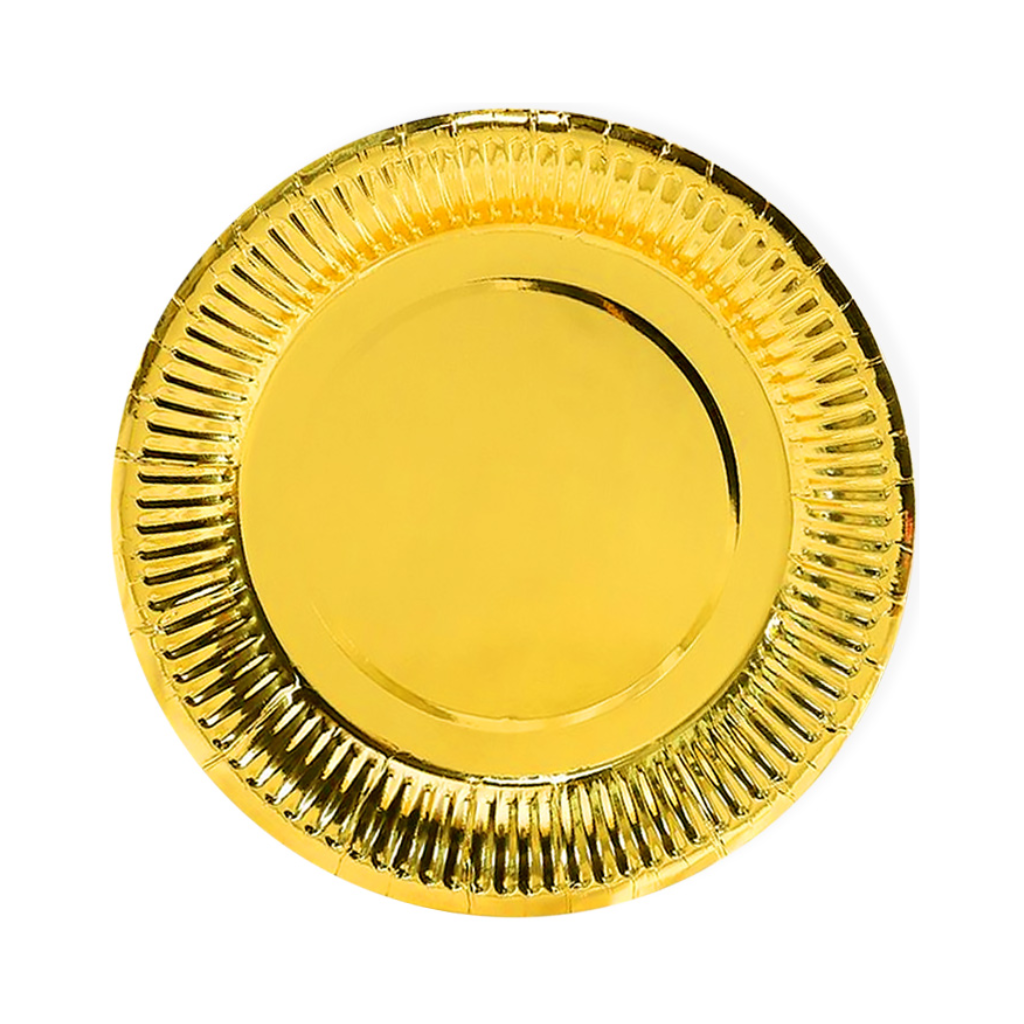 Platos de Cartón Metalizados 18 cm x6 Unidades