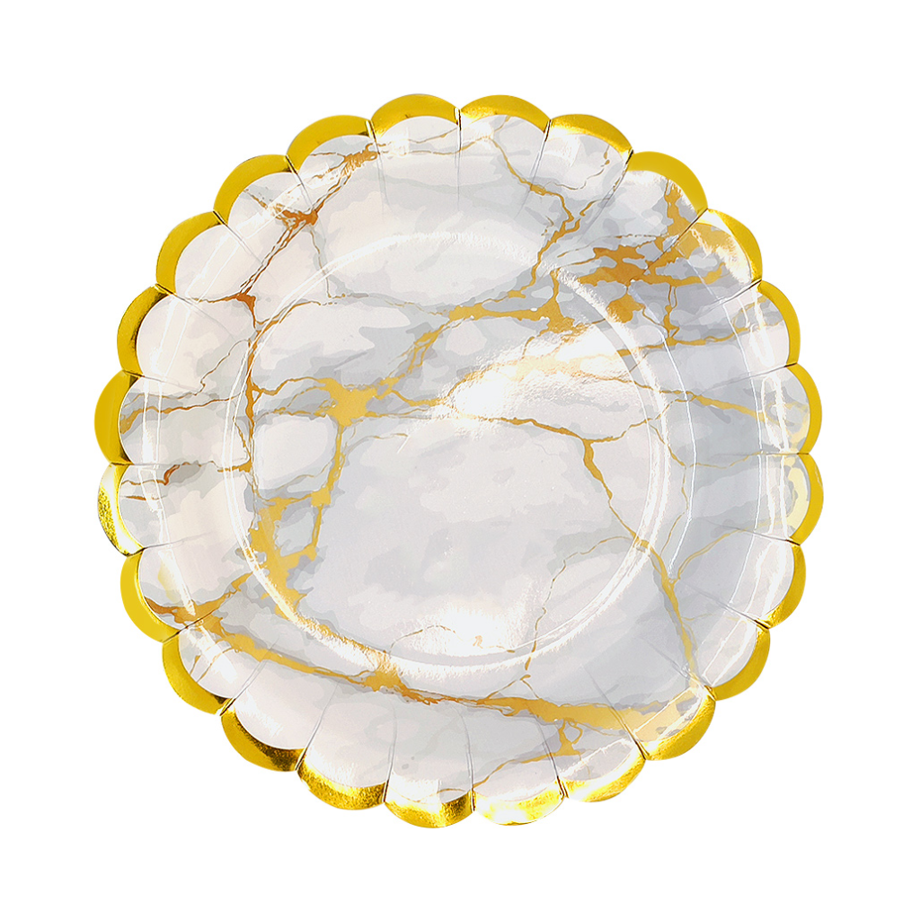 Platos de Cartón Marmoleados 18 cm x6 Unidades