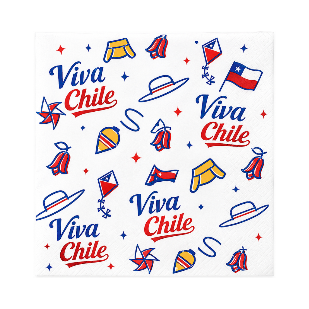 Servilleta 18 De Septiembre “Viva Chile” x10 Unidades