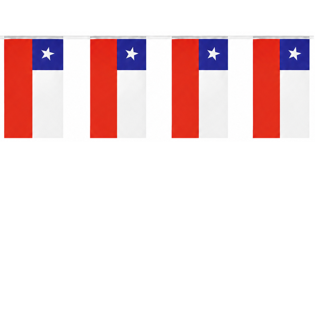 Guirnalda Bandera Chilena Tela x 3,8 mts