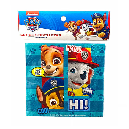 SERVILLETAS PAW PATROL X10