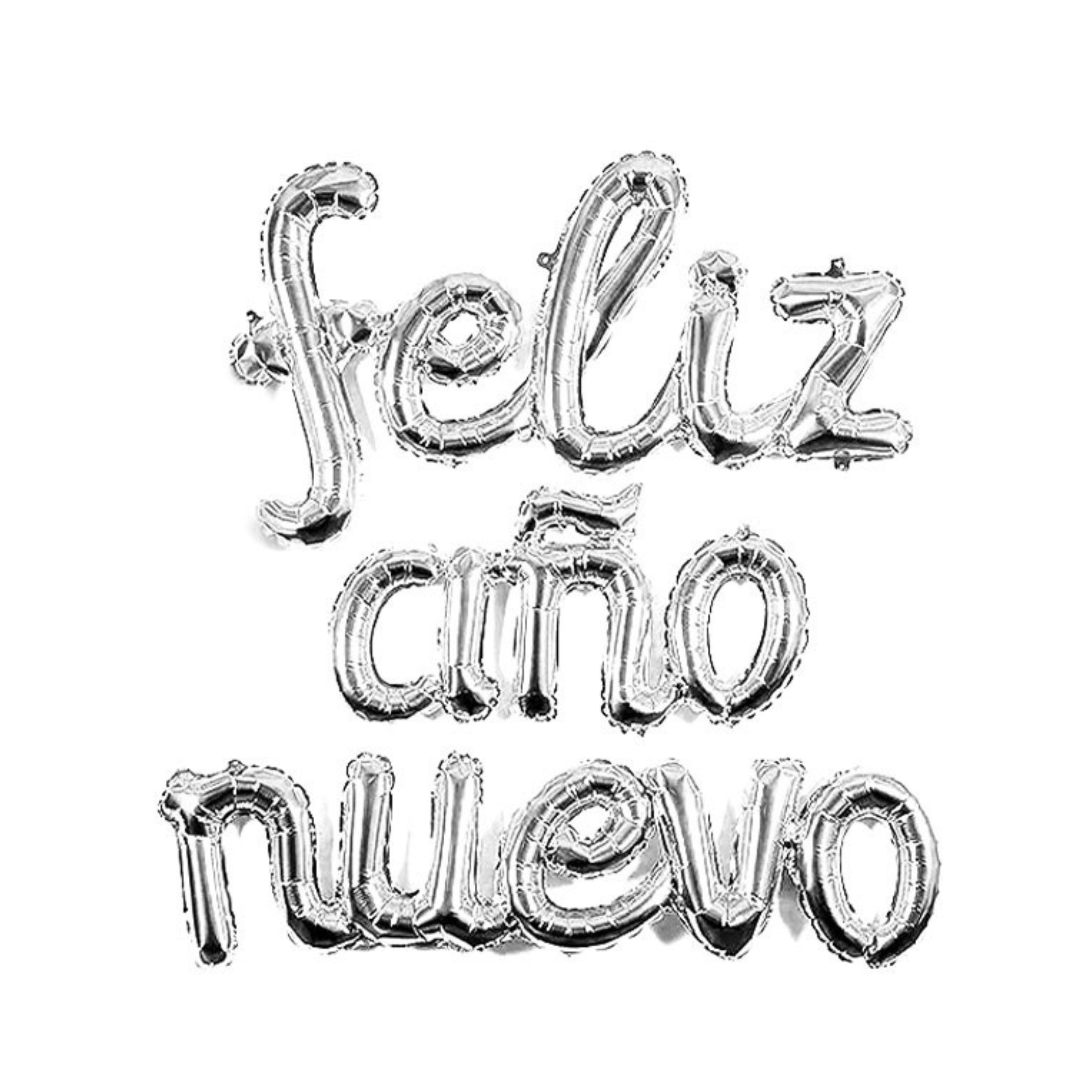 Globo Metalico cursivo Feliz Año Nuevo