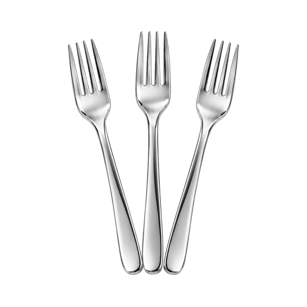 Tenedor Plástico Metalizado x10 Unidades