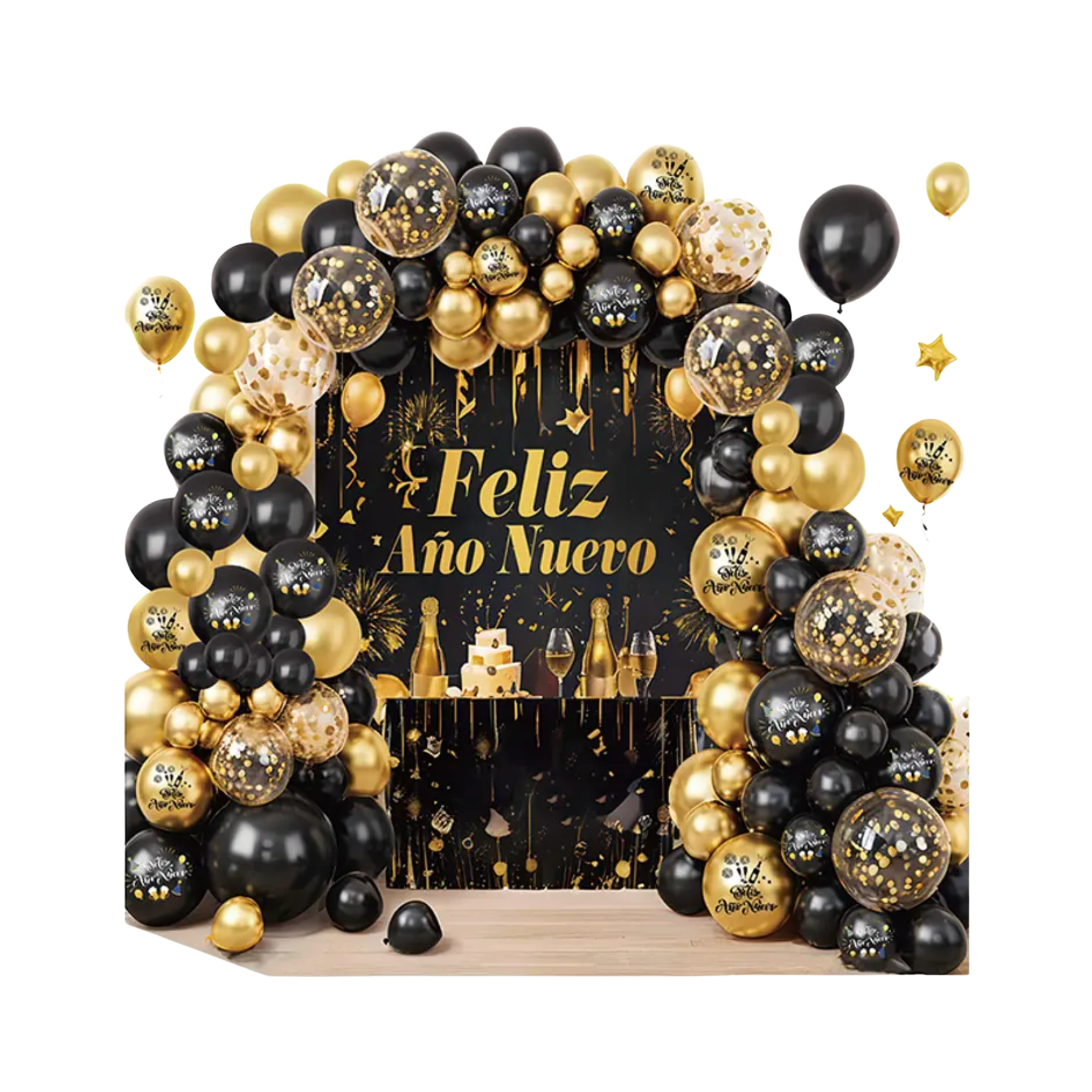 Set Completo Feliz Año Nuevo Arco de Globos