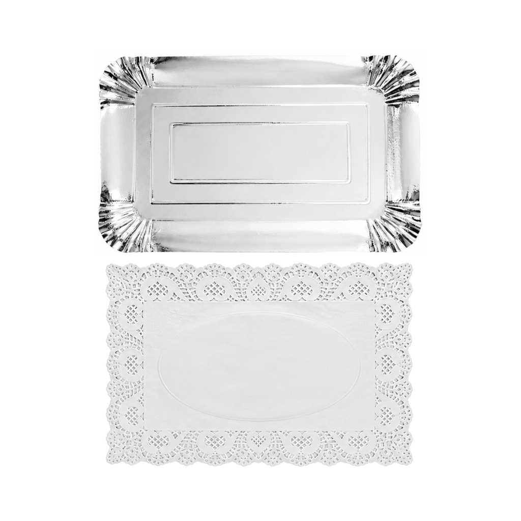 Bandeja Rectangular con Blonda 25x35 cm