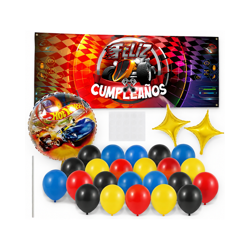Set Decorativo Hot Wheels 31 Piezas