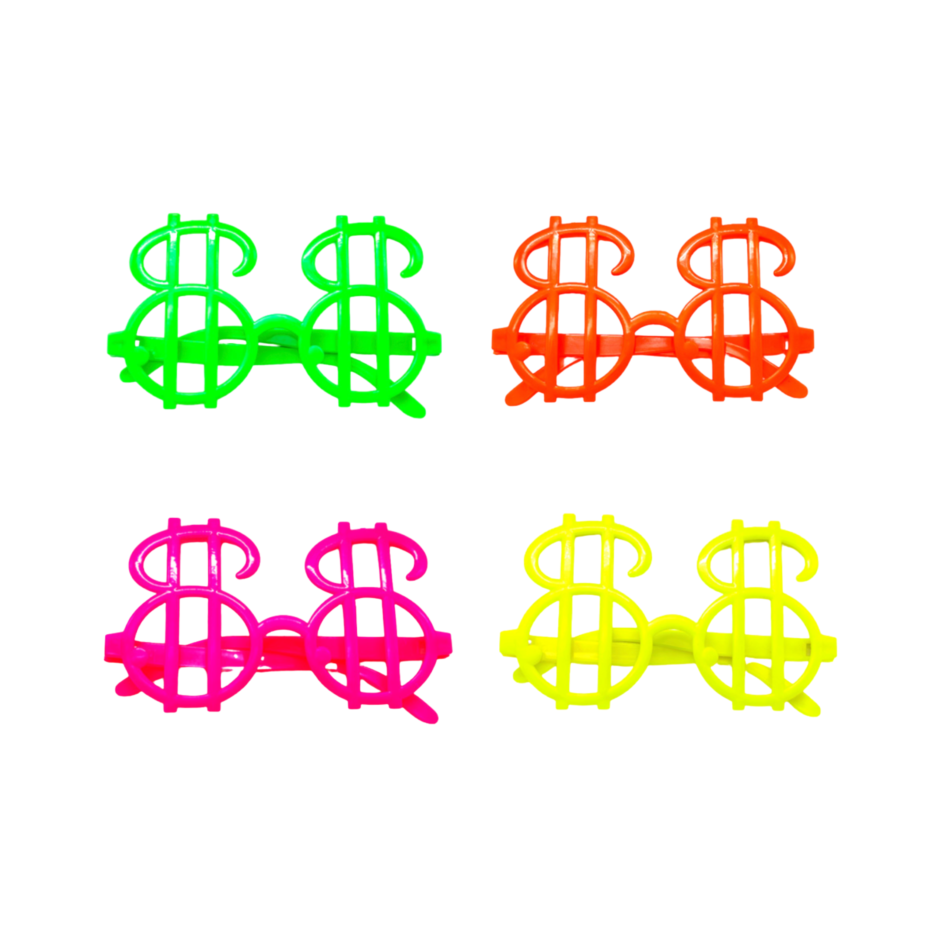Lente Fluor Signo Dólar $$ x 5un