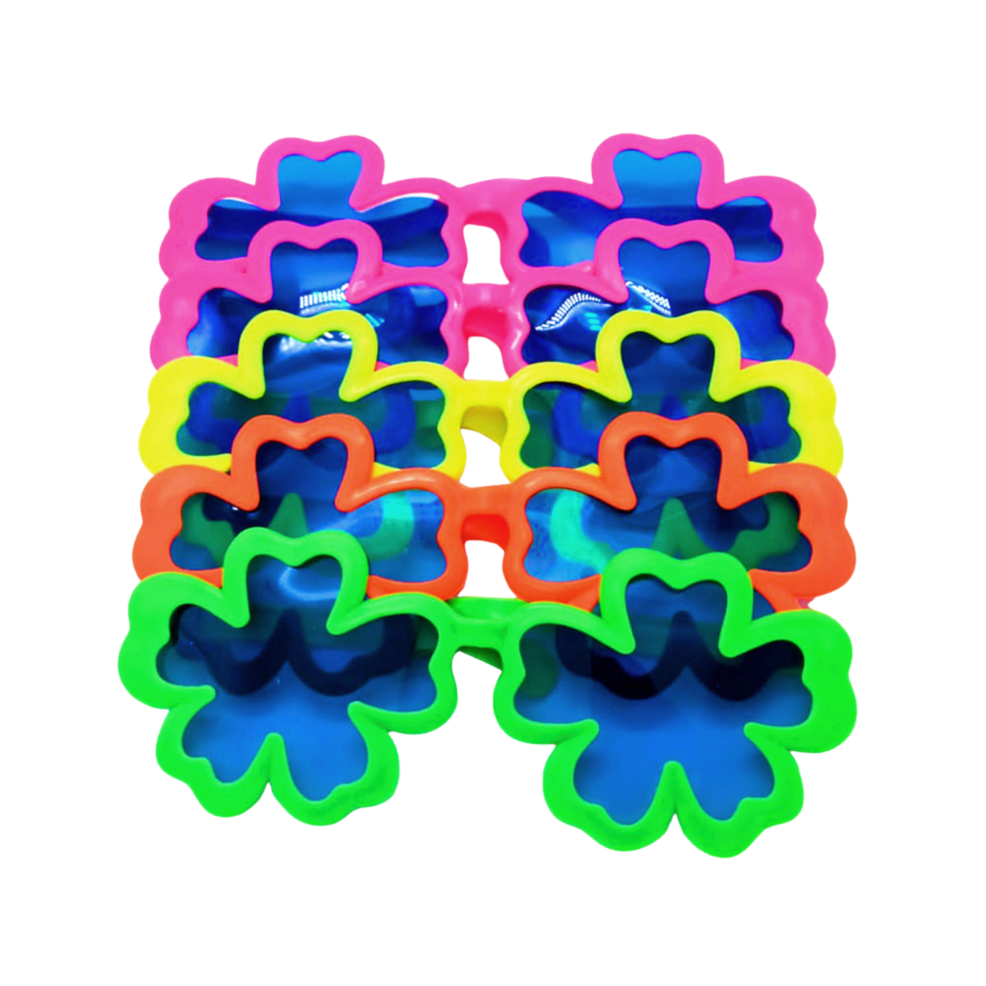 Lente Fluor Gigante Trebol x 5un