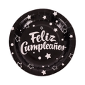 Platos Feliz Cumpleaños Metalizados 18 cm x6 Unidades