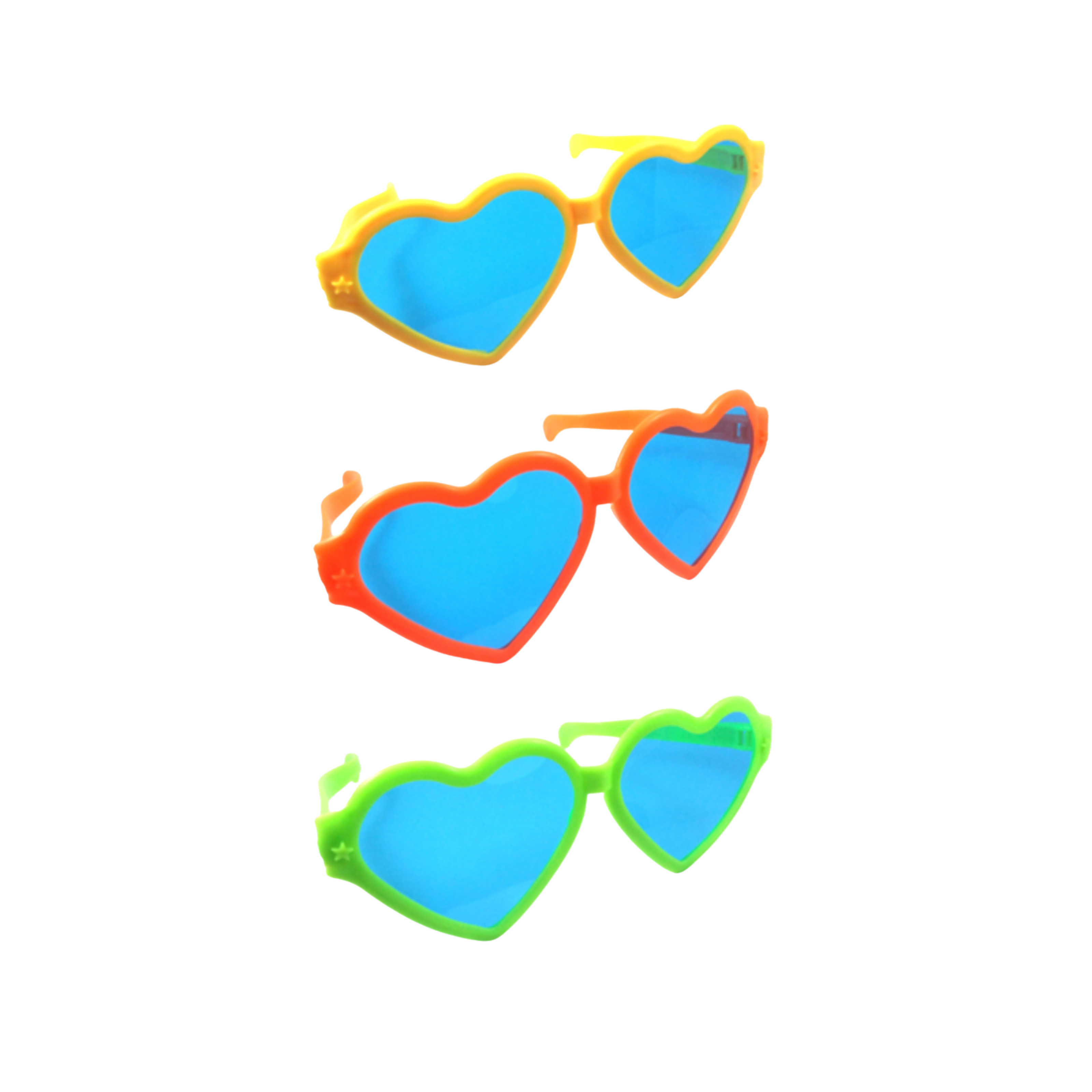 Lente Fluor Gigante Corazón x 5un