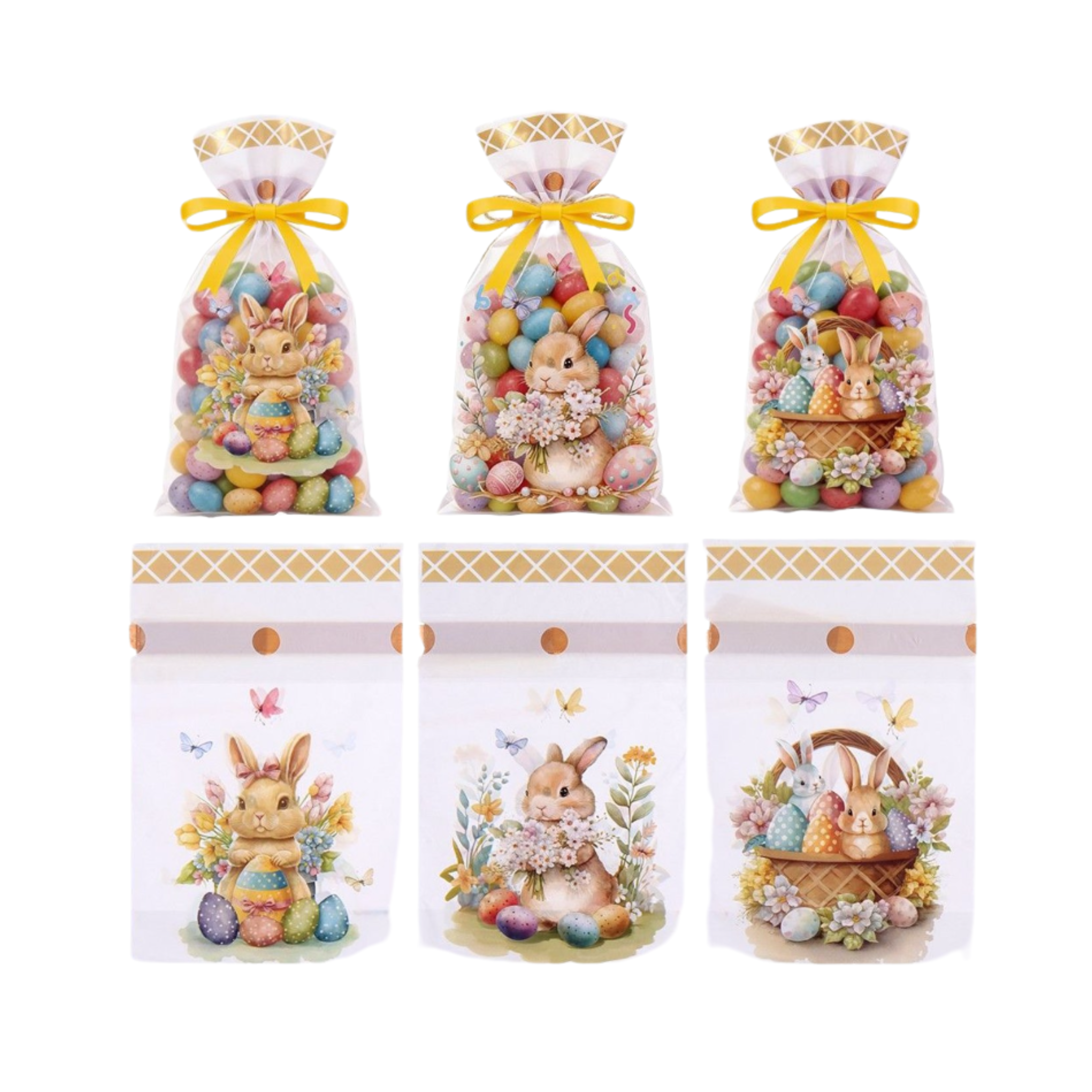 bolsas pascua conejo dulces pack 6 unidades