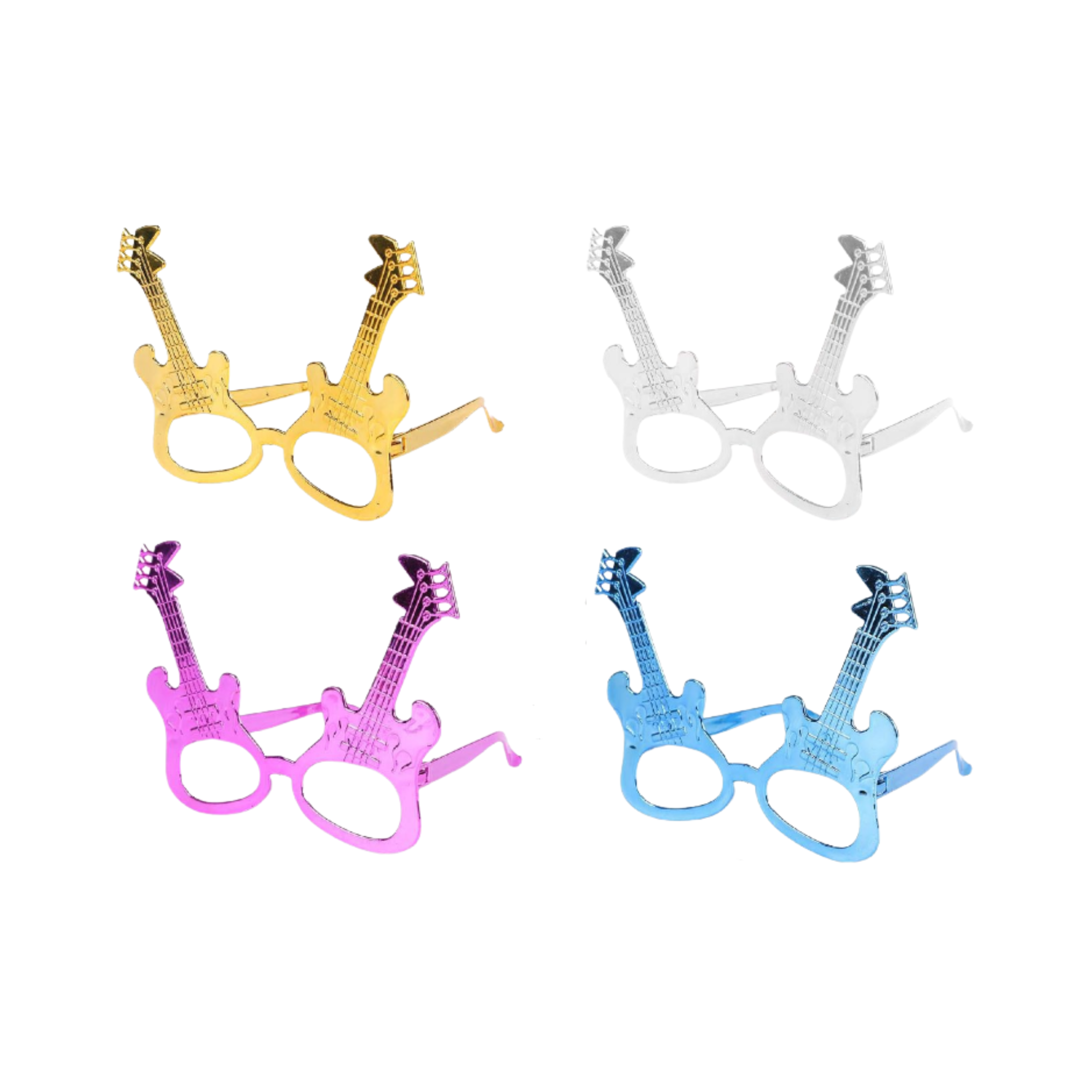 Lente Metalizado Guitarras x 4un