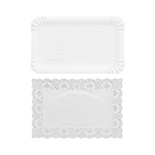 Bandeja Rectangular con Blonda 25x35 cm