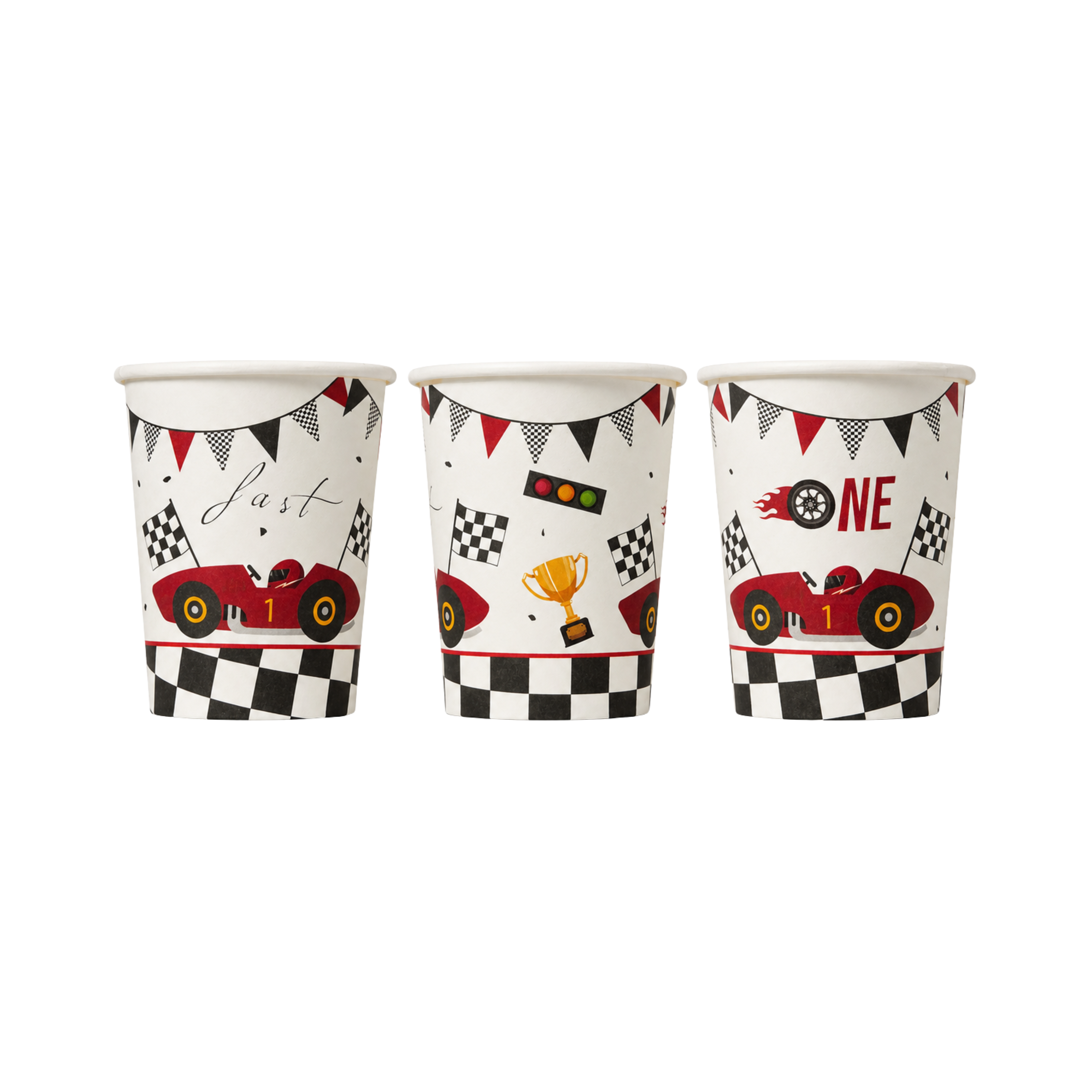 Vasos Auto de Carreras x6 Unidades