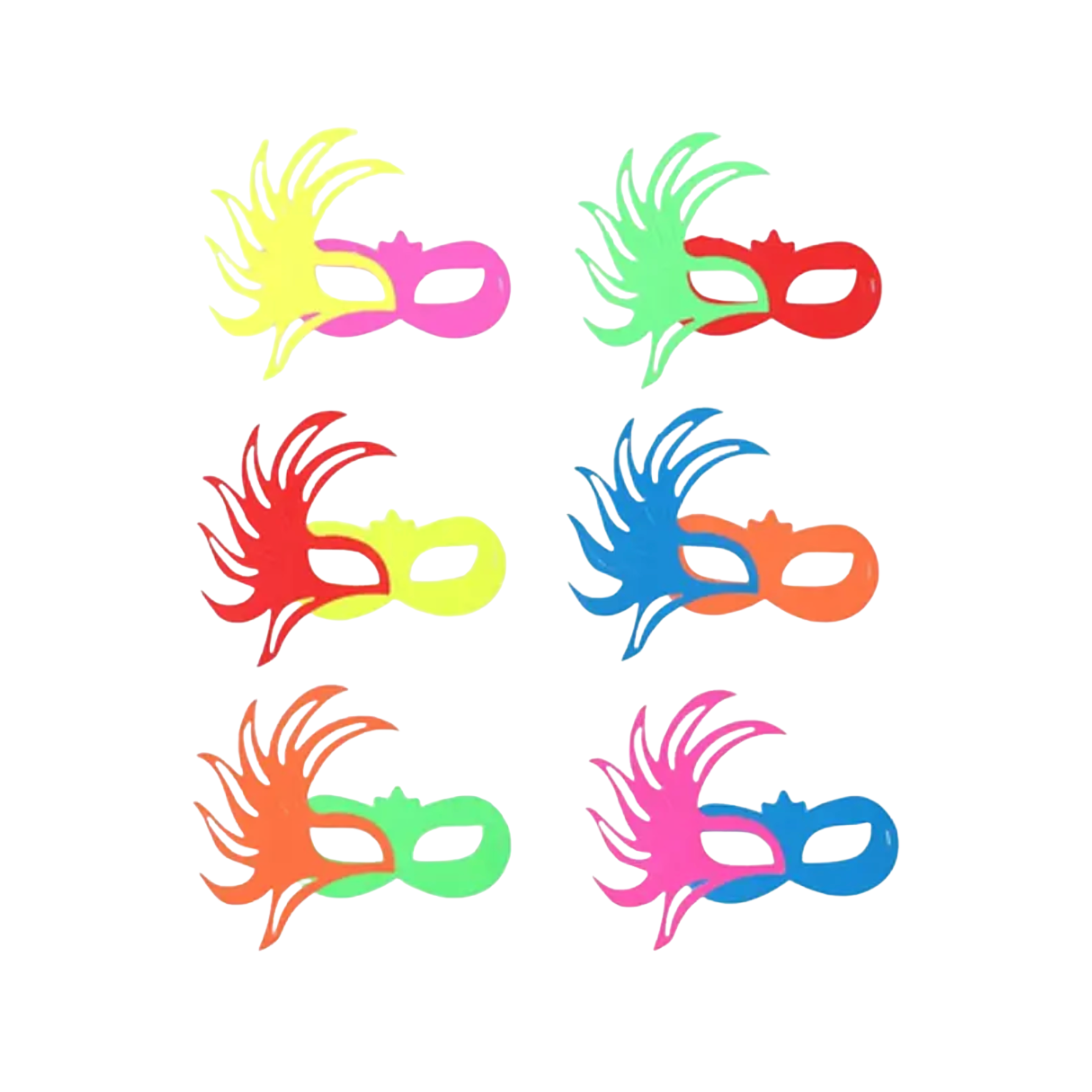 Antifaces con Pluma Carton x 6un