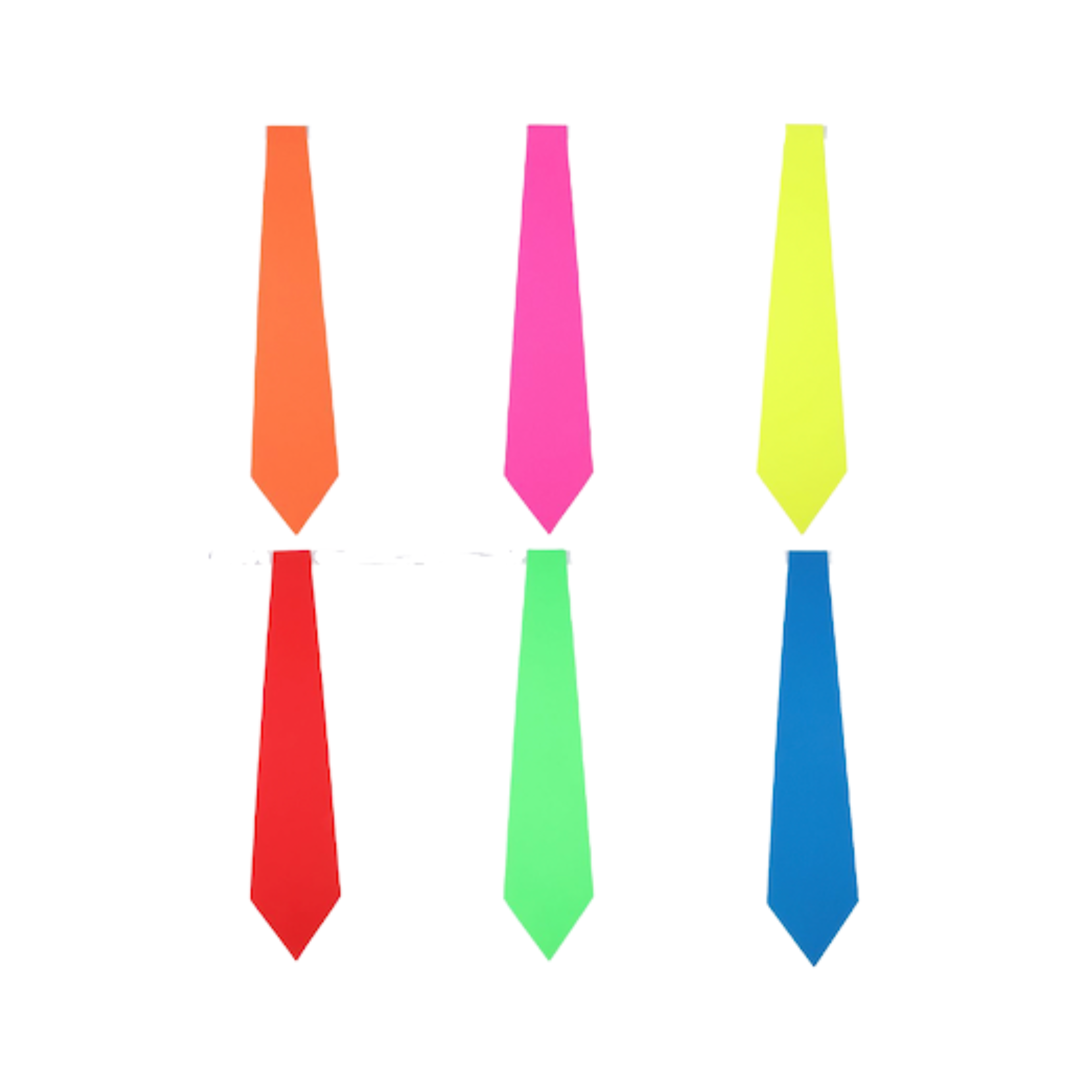 Corbatas Clásicas Cartón fluor x 6un