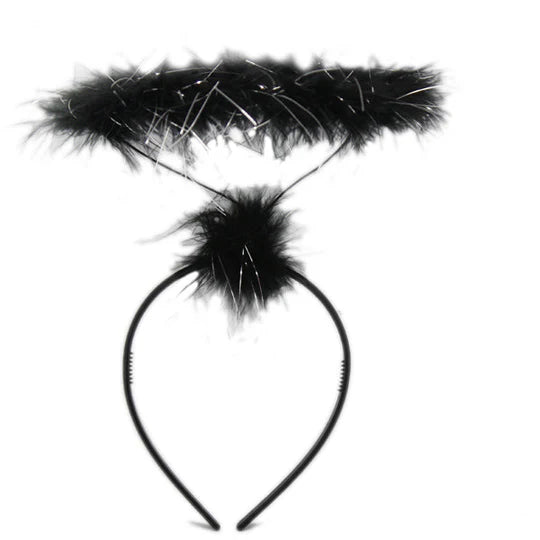 CINTILLO HALO PLUMA NEGRO