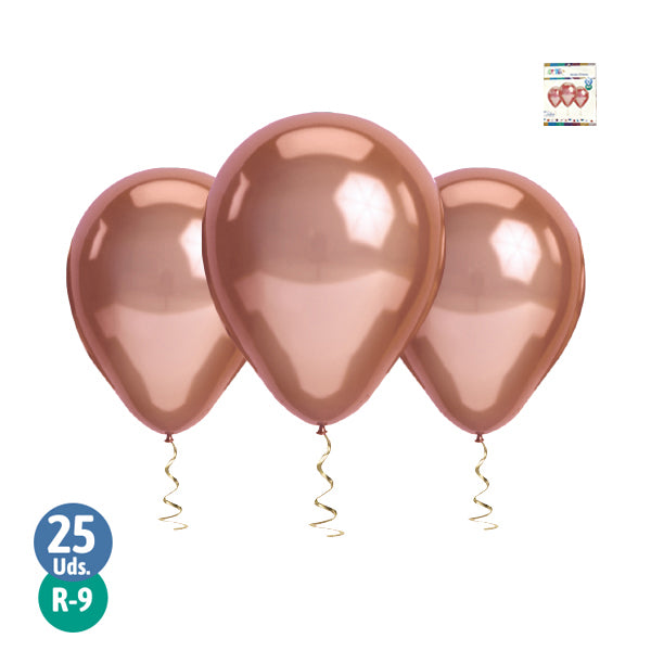 GLOBO #9 CROMADO ROSE GOLD X25