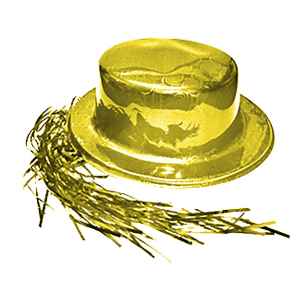 GORRO CHAPLIN BRILLANTE CON PELO COLORES SURTIDOS