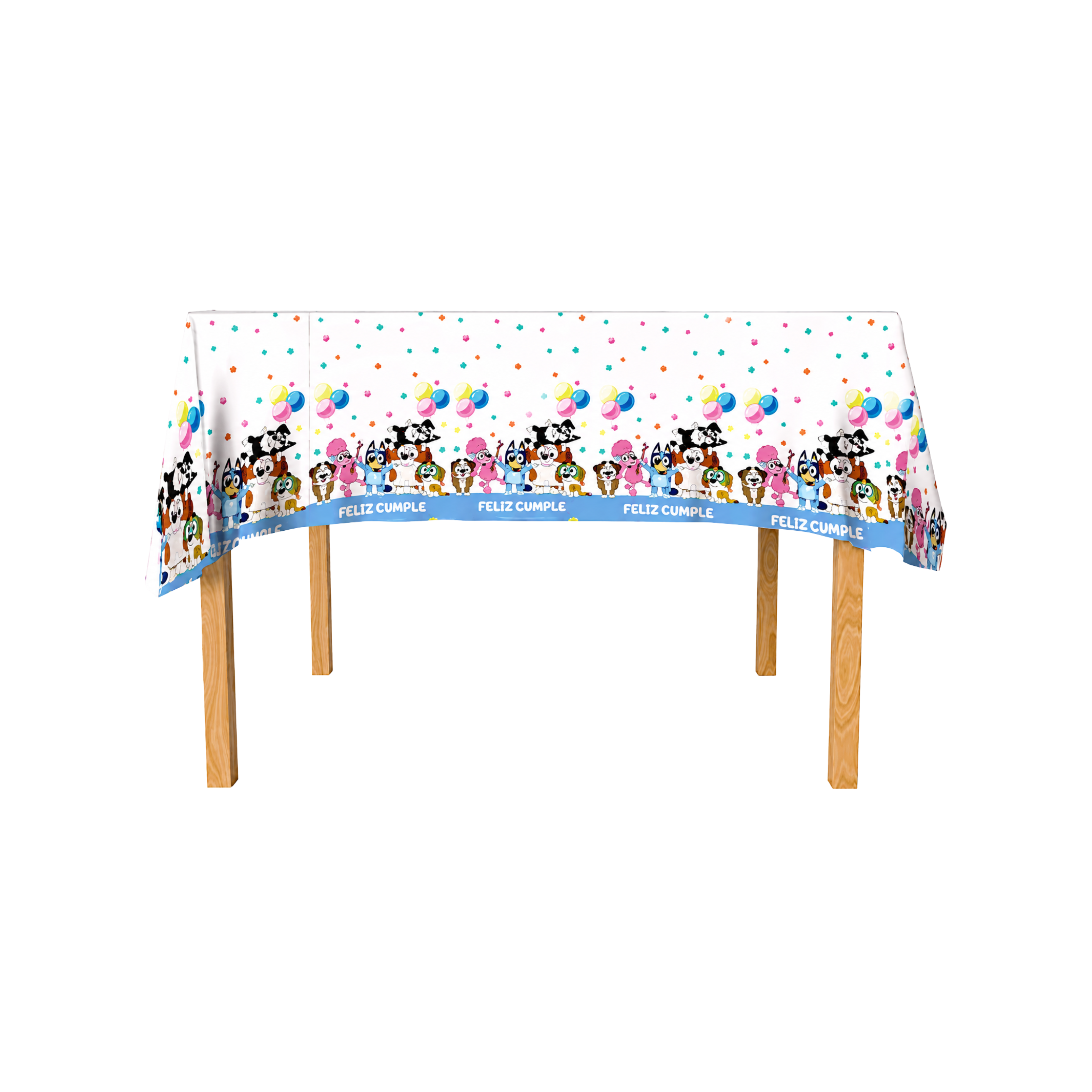 Mantel de cumpleaños Bluey feliz cumple de 108 x 182 cm para decoración de fiesta infantil