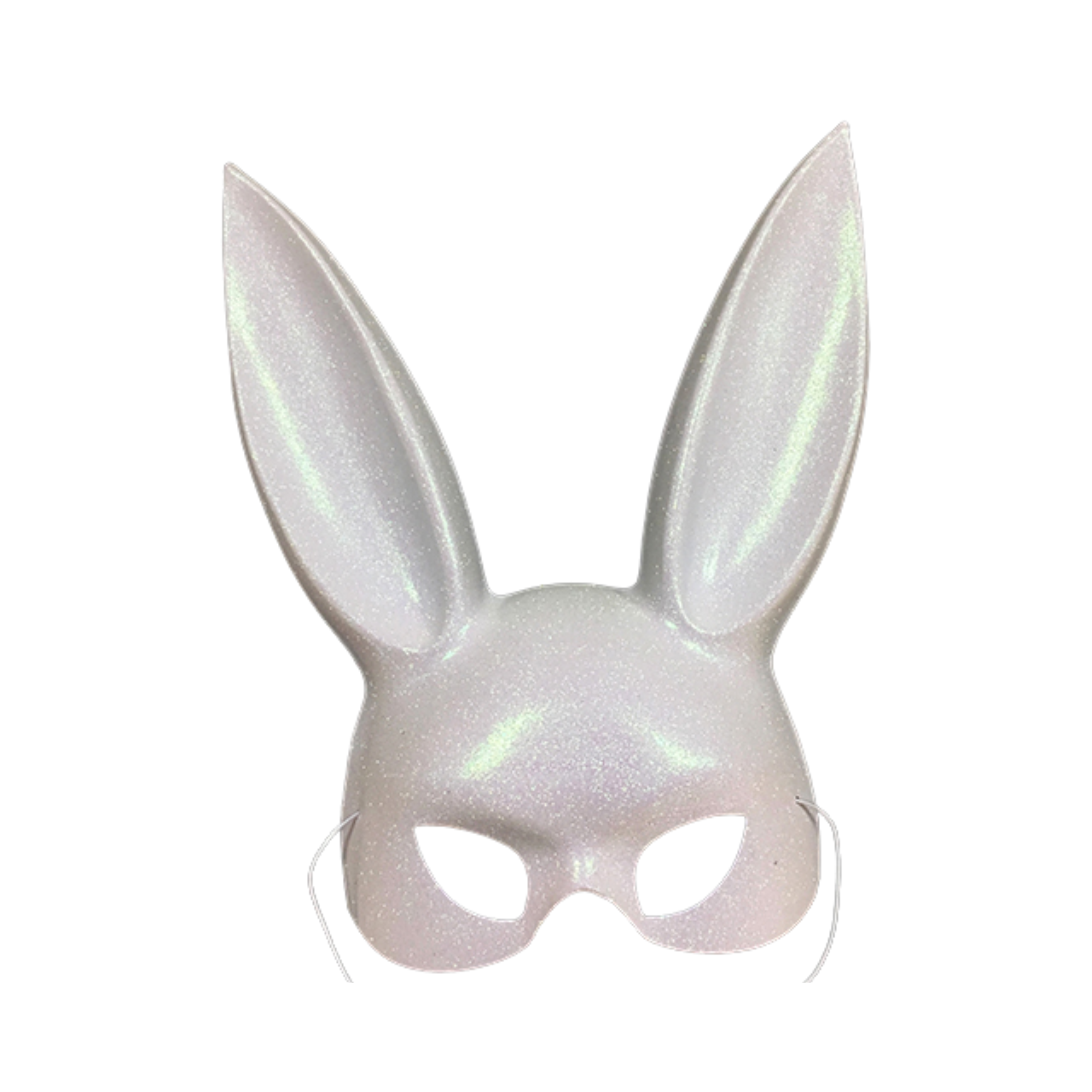 MASCARA CONEJO GLITTER BLANCO X3